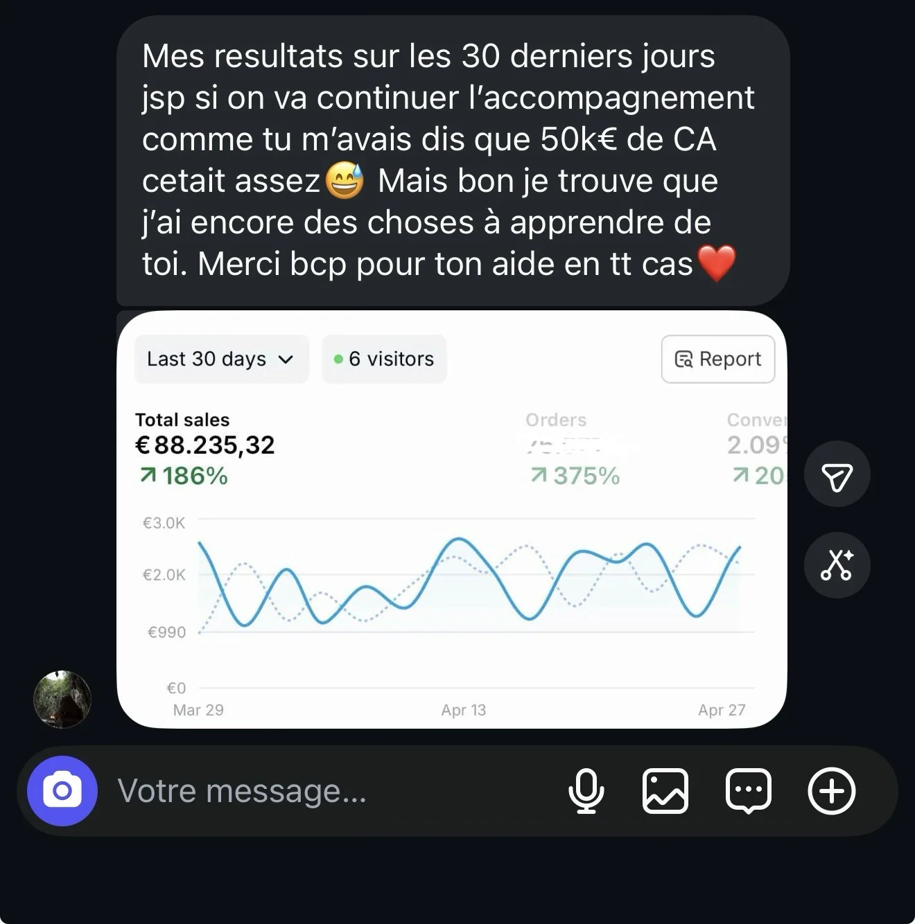 Capture d'écran du résultat d'un élève accompagné — 3