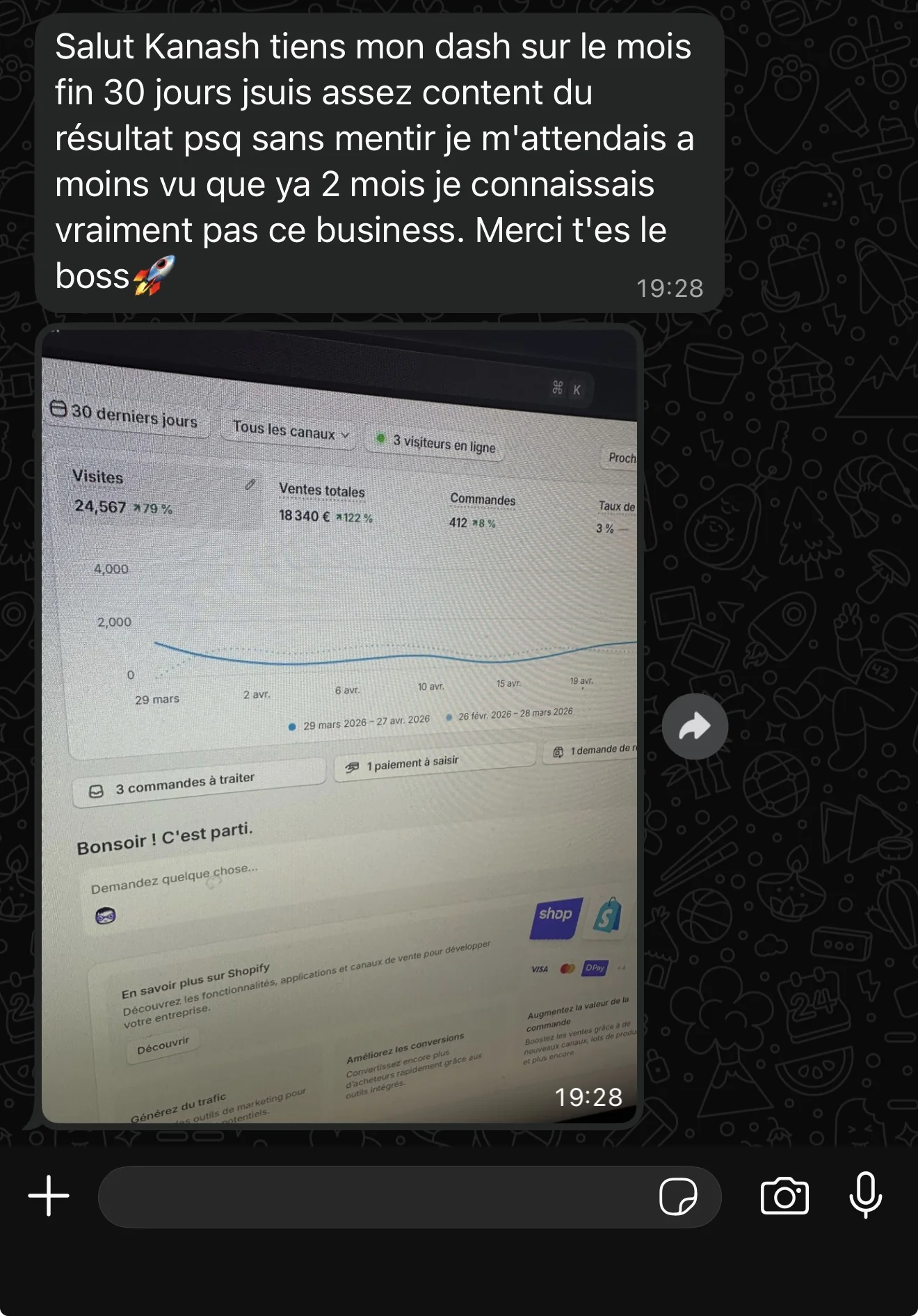Capture d'écran du résultat d'un élève accompagné — 2