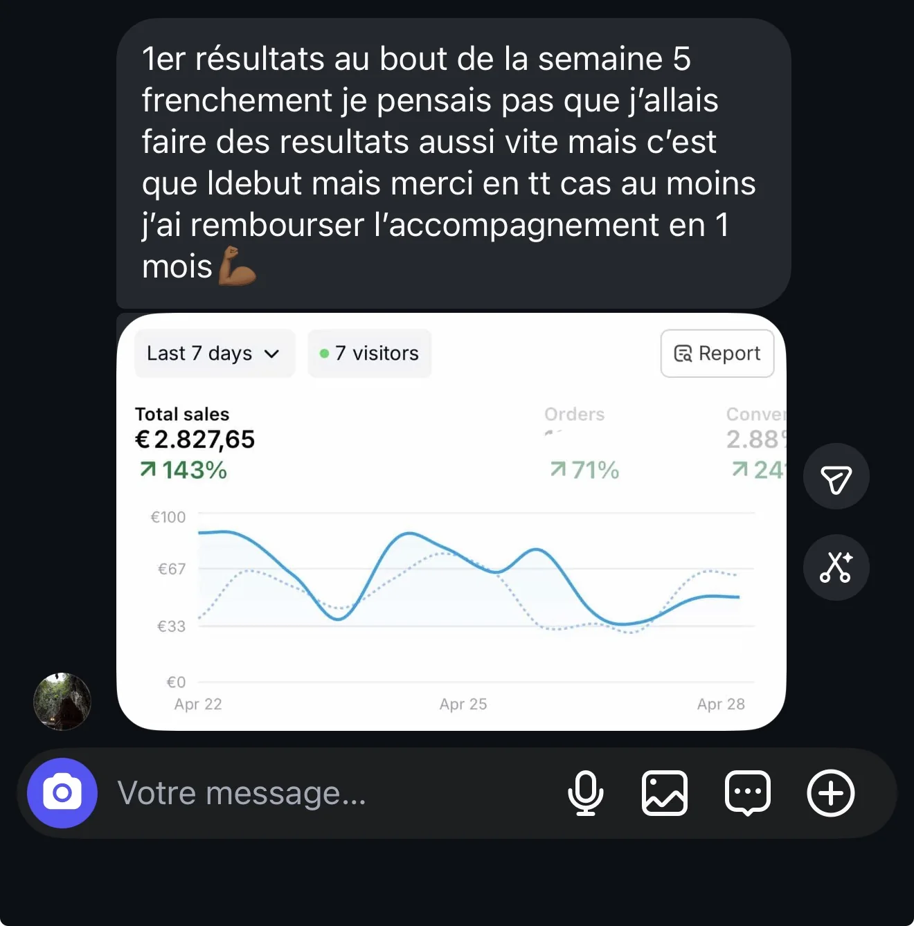 Capture d'écran du résultat d'un élève accompagné — 4